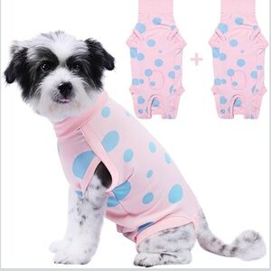 2-Pack Medium Dog Surgery Recovery Suit Female, Post Surgery Protective Wear